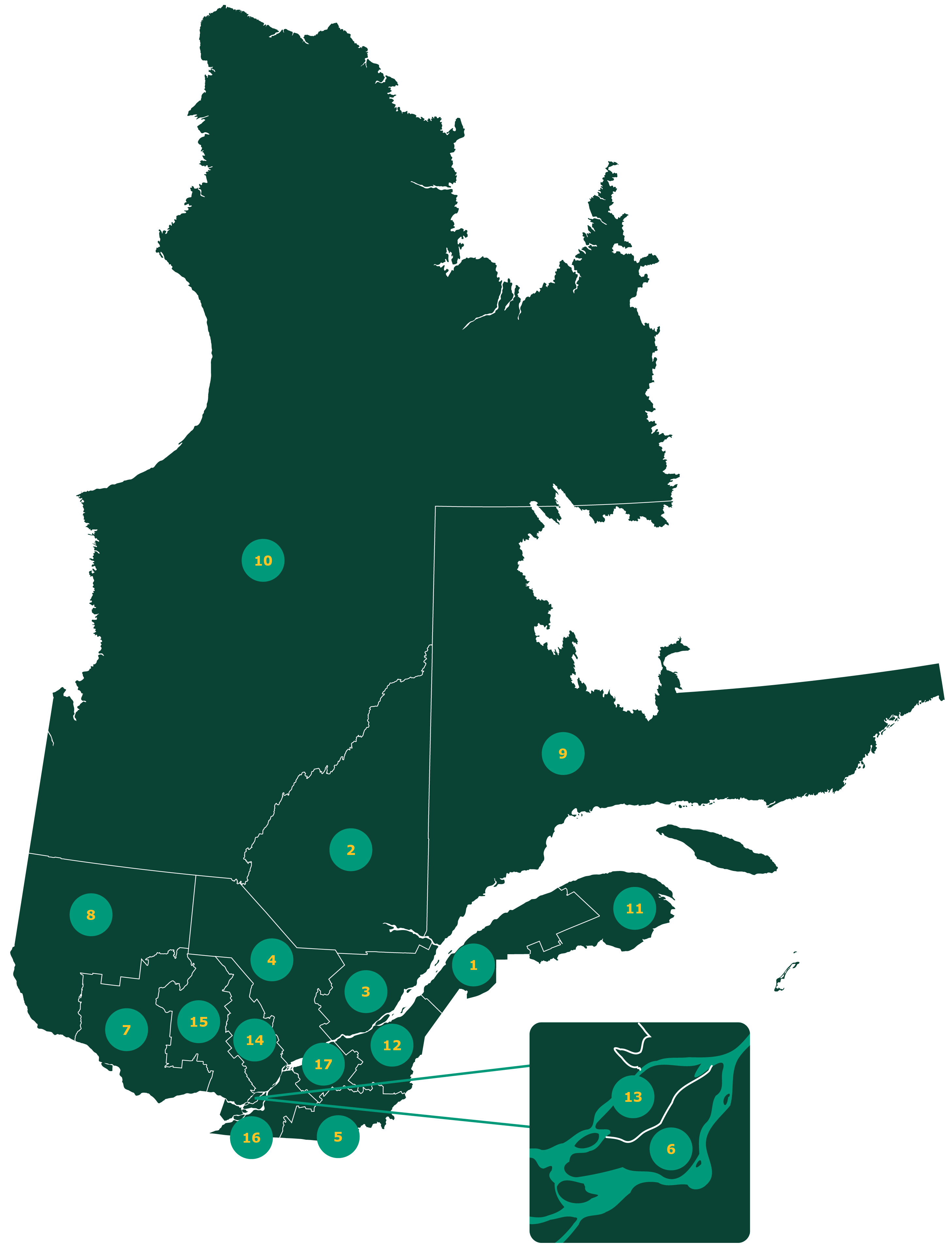 Carte des points de dépôt